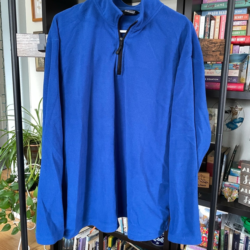 Blue Quarter Zip Fleece Sweater